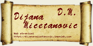 Dijana Mičetanović vizit kartica